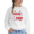 Cute Ducks On The Pond Cute Baseball Mom T-Shirt Women Crewneck Sweatshirt
