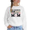 My Favorite Son Calls Me Mom Baseball Mom Women Crewneck Sweatshirt