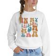 Groovy In My Baseball Mom Era Softball Game Day Women Crewneck Sweatshirt Groovy In My Baseball Mom Era Softball Game Day Women Crewneck Sweatshirt