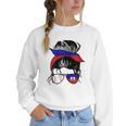 Haitian Baseball Mom Haiti Flag Baseball Girl Women Crewneck Sweatshirt Haitian Baseball Mom Haiti Flag Baseball Girl Women Crewneck Sweatshirt