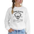 Home Plate Social Club Baseball Mom Women Crewneck Sweatshirt