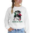 Mexico Baseball Mom Messy Bun Women Crewneck Sweatshirt Mexico Baseball Mom Messy Bun Women Crewneck Sweatshirt