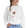 Mom Of Ballers USA Flag Football Baseball Mom Women Crewneck Sweatshirt