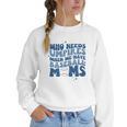 Who Needs Umpires When We Have Baseball Moms Groovy Retro Women Crewneck Sweatshirt