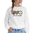Peace Love Baseball Mom Leopard Print Cheetah Pattern Women Crewneck Sweatshirt