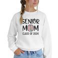 Proud Senior Baseball Mom Senior 2024 Class Leopard Game Day Women Crewneck Sweatshirt Proud Senior Baseball Mom Senior 2024 Class Leopard Game Day Women Crewneck Sweatshirt