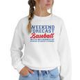 Retro Baseball Mom Mother's Day Weekend Forecast Baseball Women Crewneck Sweatshirt Retro Baseball Mom Mother's Day Weekend Forecast Baseball Women Crewneck Sweatshirt