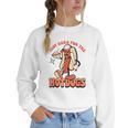 Retro Just Here For The Hotdogs Baseball Mom Sport Lover Women Crewneck Sweatshirt Retro Just Here For The Hotdogs Baseball Mom Sport Lover Women Crewneck Sweatshirt