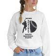 Retro Moms Against Baseball Pants Baseball Mom Women Crewneck Sweatshirt
