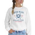 Spring 2024 Season Cute Baseball Mom Home Plate Social Club Women Crewneck Sweatshirt Spring 2024 Season Cute Baseball Mom Home Plate Social Club Women Crewneck Sweatshirt