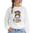 T Ball Mom Messy Bun Leopard Baseball Mom Leopard Women Crewneck Sweatshirt T Ball Mom Messy Bun Leopard Baseball Mom Leopard Women Crewneck Sweatshirt