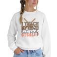 I Teach My Kids To Hit And Steal Baseball Moms Quote Women Crewneck Sweatshirt