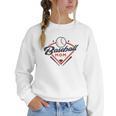 Vintage Baseball Mom Ballpark Momma Baseball Lover Women Crewneck Sweatshirt