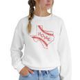 Vintage Texas State Map Home Baseball Lover Baseball Mom Women Crewneck Sweatshirt