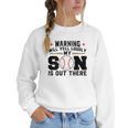 Warning Will Yell Loudly My Son Baseball Mom Women Crewneck Sweatshirt Warning Will Yell Loudly My Son Baseball Mom Women Crewneck Sweatshirt