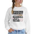 Weekend Forecast Baseball Baseball Mom Women Crewneck Sweatshirt Weekend Forecast Baseball Baseball Mom Women Crewneck Sweatshirt
