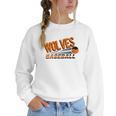 Wolves Baseball Team Baseball Mom Wolf Sports School Spirit Women Crewneck Sweatshirt