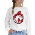 Womens Custom Baseball Mom Number 12 Heart For Mom Mommy Premium Women Crewneck Sweatshirt