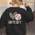 Baseball Game Day Vibes Baseball Mom Mama Leopard Cute Women's Sweatshirt Back Print Baseball Game Day Vibes Baseball Mom Mama Leopard Cute Women's Sweatshirt Back Print