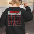 Baseball Mom Alphabet Parent Mama Player Game Sport Fan Women's Sweatshirt Back Print Baseball Mom Alphabet Parent Mama Player Game Sport Fan Women's Sweatshirt Back Print