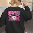 BASEBALL MOM BREAST CANCER RIBBON PINK SPORTS MOM Women's Sweatshirt Back Print BASEBALL MOM BREAST CANCER RIBBON PINK SPORTS MOM Women's Sweatshirt Back Print