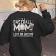 Baseball Mom Caffeine Fueled Game Day Essential Women's Sweatshirt Back Print