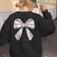 Baseball Mom Coquette Bow Baseball Mama Women's Sweatshirt Back Print Baseball Mom Coquette Bow Baseball Mama Women's Sweatshirt Back Print