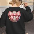 Baseball Mom Coquette Pink Bow Baseball Mom Women's Sweatshirt Back Print