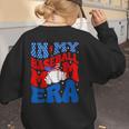 In My Baseball Mom Era Groovy Baseball Mother's Day US Flag Women's Sweatshirt Back Print