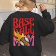 Baseball Mom Game Day Trendy Pink Leopard Mama Women's Sweatshirt Back Print
