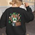 Baseball Mom Green Shamrock St Patrick Day Women Women's Sweatshirt Back Print Baseball Mom Green Shamrock St Patrick Day Women Women's Sweatshirt Back Print