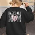 Baseball Mom Heart Sports Mom Women's Sweatshirt Back Print Baseball Mom Heart Sports Mom Women's Sweatshirt Back Print