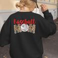 Baseball Mom Leopard Print Cute Mother's Day Sport Lover Women's Sweatshirt Back Print
