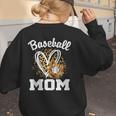 Baseball Mom Leopard Heart Matching Family Women's Sweatshirt Back Print
