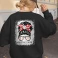 Baseball Mom Messy Bun Hair Player Mom Women's Sweatshirt Back Print Baseball Mom Messy Bun Hair Player Mom Women's Sweatshirt Back Print