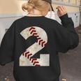 Baseball Mom Baseball Parent Number Two Baseball Gear 2 Women's Sweatshirt Back Print