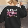 Baseball Mom Pink Ribbon Breast Cancer Awareness Fighters Women's Sweatshirt Back Print Baseball Mom Pink Ribbon Breast Cancer Awareness Fighters Women's Sweatshirt Back Print