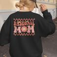 Baseball Mom Baseball Player Mama Women Groovy Women's Sweatshirt Back Print Baseball Mom Baseball Player Mama Women Groovy Women's Sweatshirt Back Print