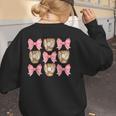 Baseball Mom Sister Tween Teen Girl Girly Pink Bow Preppy Women's Sweatshirt Back Print