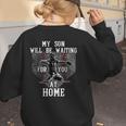 Baseball Mom My Son Will Be Waiting For You At Home Women's Sweatshirt Back Print Baseball Mom My Son Will Be Waiting For You At Home Women's Sweatshirt Back Print