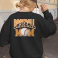 Baseball Mom Sports Orange Women's Sweatshirt Back Print Baseball Mom Sports Orange Women's Sweatshirt Back Print