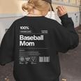 Baseball Mom Graphic Tees For Women Women's Sweatshirt Back Print Baseball Mom Graphic Tees For Women Women's Sweatshirt Back Print