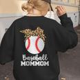 Baseball MomMom Baseball Player Leopard Mom Mom Women's Sweatshirt Back Print