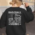 Baseball Momo Mom USA Flag 4th Of July Women's Sweatshirt Back Print