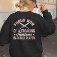 Baseball Player Pitcher Catcher Baseball Mom Mother Women's Sweatshirt Back Print