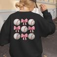 Baseballs And Bows Coquette Baseball Mom Baseball Coach Girl Women's Sweatshirt Back Print Baseballs And Bows Coquette Baseball Mom Baseball Coach Girl Women's Sweatshirt Back Print
