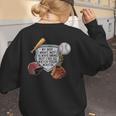 My Boy Might Not Always Swing Baseball Mom Women's Sweatshirt Back Print