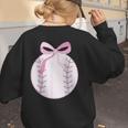 Coquette Baseball Mom Pink Bow Baseball Mama Women's Sweatshirt Back Print Coquette Baseball Mom Pink Bow Baseball Mama Women's Sweatshirt Back Print