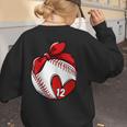Custom Baseball Mom Number 12 Heart For Mom Mommy Women's Sweatshirt Back Print Custom Baseball Mom Number 12 Heart For Mom Mommy Women's Sweatshirt Back Print