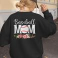 Floral Baseball Mom Mother's Day Cute Baseball Mama Mommy Women's Sweatshirt Back Print Floral Baseball Mom Mother's Day Cute Baseball Mama Mommy Women's Sweatshirt Back Print